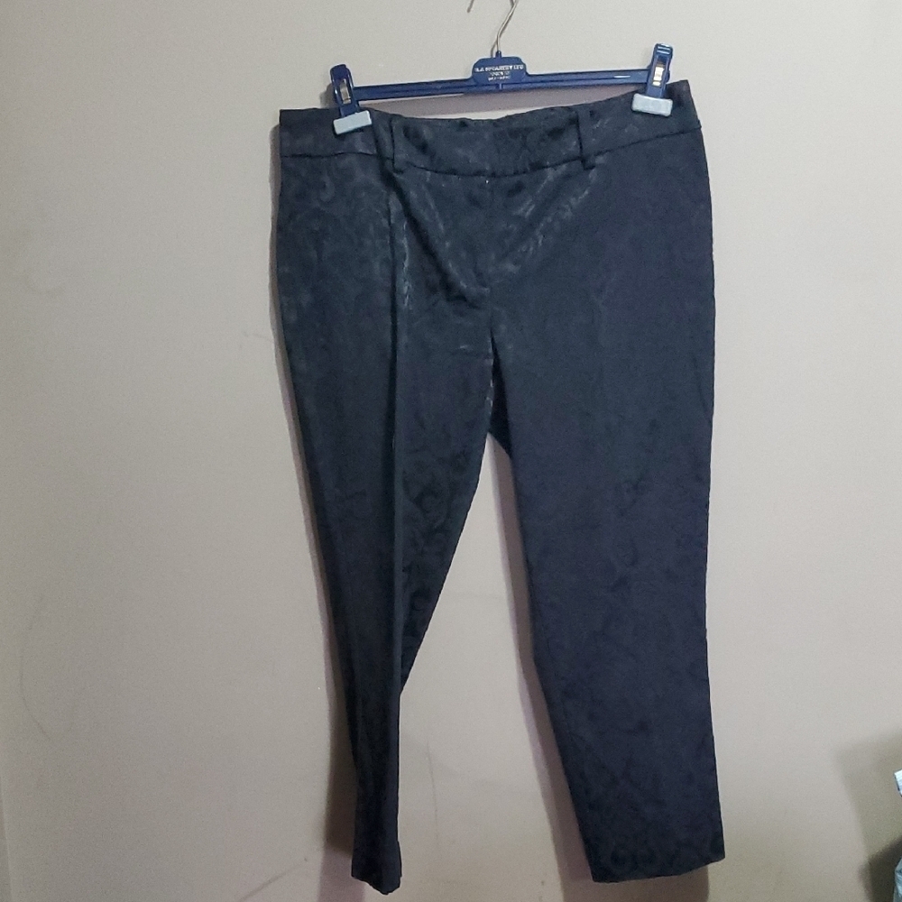 Jessica Black Patterned Trousers Size 12p